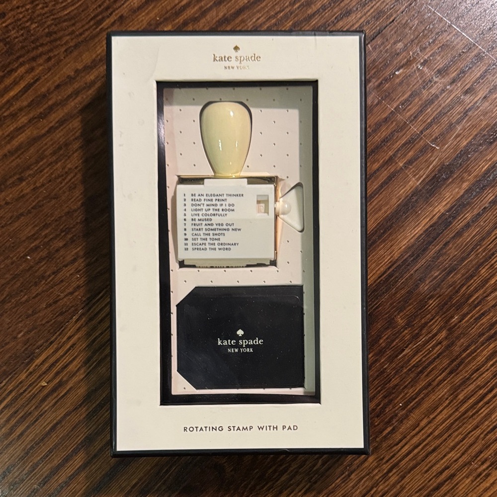 Kate Spade Cream and Black Stamp Set